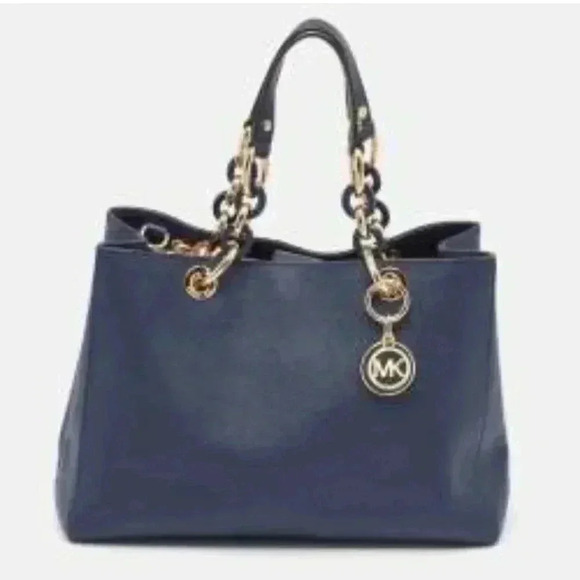 MICHAEL Michael Kors Handbags - MICHAEL Michael Kors Navy Blue Saffiano Leather Cynthia Tote Roomy Luxury